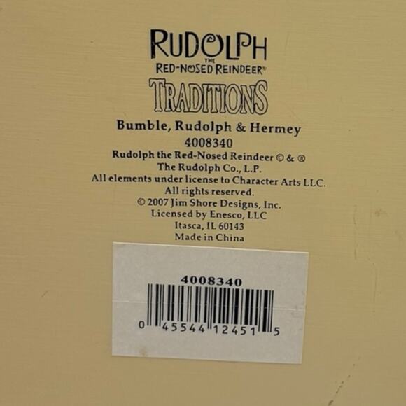 Jim Shore 2007 Bumble, Rudolph, & Hermey Rudolph Red Nosed Reindeer Traditions - Picture 10 of 14